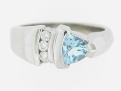 silver and blue ring