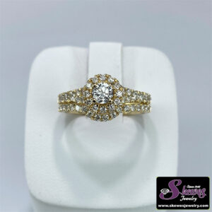 14ky Lab Grown Diamond Engagement Ring C .26 And Wedding Bandt.21 Dia Tw .98 - 001-100-01680