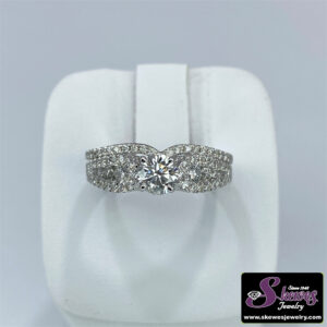 14kw Lab Grown Diamond Engagement Ring With Round Center .50 E/f Vs1 And Wedding Bandt.15 Tw 1.27 - 001-100-01692