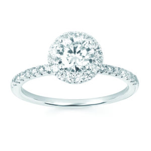 14kw Ladies Engagement Ring With Round Lab Grown Diamond Center .75 Total Weight Of All Lab Grown Diamonds 1.10 - 001-100-01732