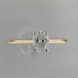 14ky Lab Grown Diamond Enagement Ring With Oval Diamond .50 - 001-100-01834