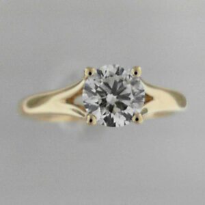 14ky Lab Grown Diamond Engagement Ring With Round Center 1.00ct Tw 1.02ct - 001-100-01839