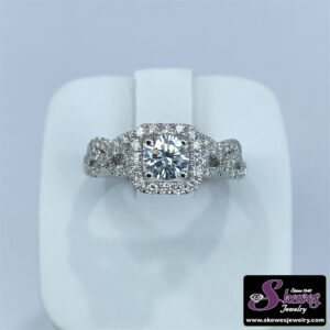 14kw Lab Grown Diamond Enagement Ring And Wedding Band Containing Round Center .50 Vs2 E/f Tw 1.01 - 001-100-01873