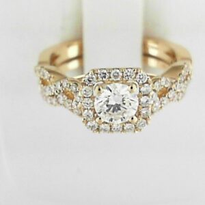 14ky Lab Grown Diamond Enagement Ring And Wedding Band Containing Round Center .50 Vs2 E/f Tw 1.01 - 001-100-01874