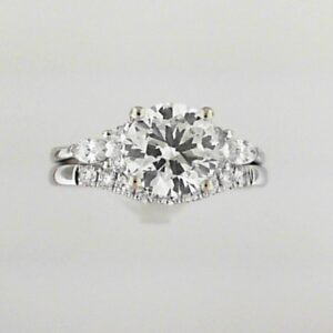 14kw Lab Grown Diamond Enagement Ringtw .14 And Lab Grown Diamond Wedding Bandtw .18 Set With Lab Grown Round Diamond 1.58ct E Vs1 Tw 1.90ct - 001-100-01885