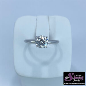 14kw Lab Grown Round Diamond Solitaire Ring 1.08ct Vvs2 H - 001-130-00548