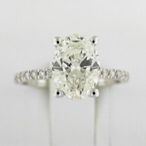 14kw Milestones Lab Grown Diamond Ring With 1.65ct G Vs1 Oval Center Ring Tw 1.90ct - 001-191-00412