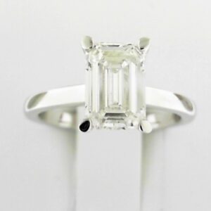 14kw Milestones Lab Grown Diamond Ring With 2.01ct G Vs2 Emerald Cut Center Ring Tw 2.11ct - 001-191-00423