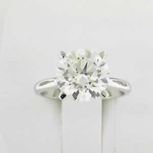 14kw Milestones Labe Grown Diamond Ring With Round 3.05ct Vvs2 E - 001-191-00434