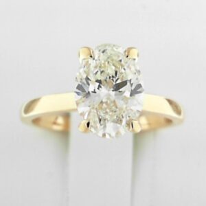 14ky Milestones Lab Grown Diamond Ring With 2.01ct G Vvs2 Oval Cut Center Ring Tw 2.11ct - 001-191-00506