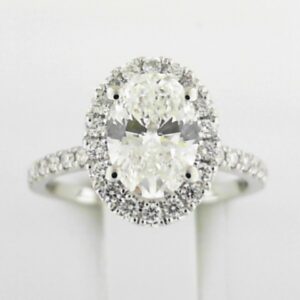 14kw Milestones Lab Grown Diamond Ring With 1.53ct F Vs1 Oval Cut Center Ring Tw 2.03ct - 001-191-00637