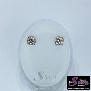 14kw Lab Grown Round Diamond Stud Earrings 3ct Tw Vs G/h - 001-191-00664