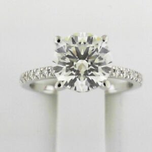 14kw Milestones Lab Grown Diamond Ring With 2.04ct E Vs2 Rd Center Ring Tw 2.34ct - 001-191-00670