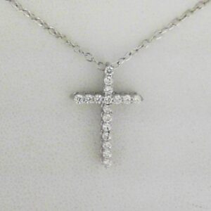 Sterling Silver Lab Grown Diamond Cross Pendant With Dia Tw .25 - 001-191-00681