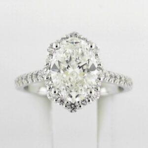 14kw Milestones Lab Grown Diamond Ring With 1.51ct F Vs1 Oval Cut Center Ring Tw 2.01ct - 001-191-00690