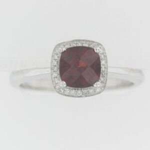 10kw Garnet Ring With Dia Tw .10 - 001-200-01778