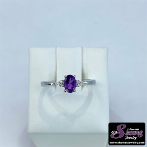 10kw Amethyst Ring With Diamonds Tw .03 - 001-200-01840