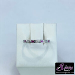 10kw Ruby And Diamond Stackable Ring Tw .10 - 001-200-01891