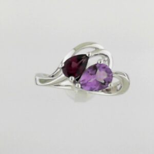 Sterling Silver Amethyst And Rhodolite Ring - 001-200-01919