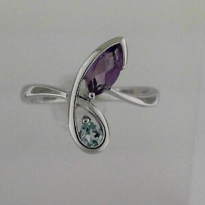 Sterling Silver Amethyst And Blue Topaz Ring - 001-200-01970
