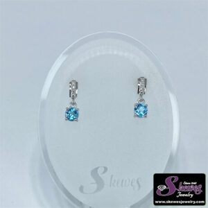 10kw Blue Topaz Earrings Dia Tw .04 - 001-210-00831