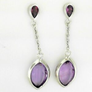 Sterling Silver Amethyst .90ct Earrings - 001-210-00956