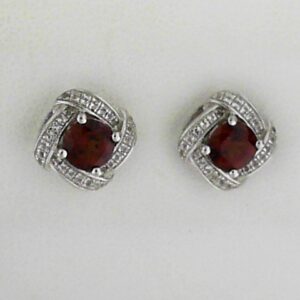 Sterling Silver 2.40ct Garnet Earrings With White Topaz - 001-210-00968