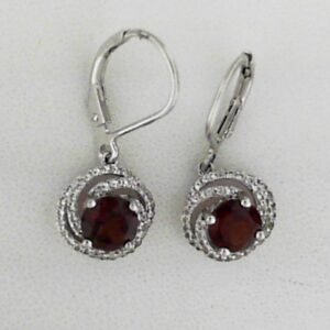 Sterling Silver Garnet Earrings - 001-210-00969