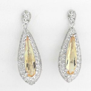 Sterling Silver 2.31ct Golden Citrine And White Topaz Earrings - 001-210-00970