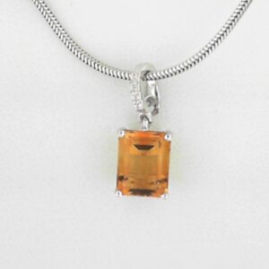 Sterling Silver 1.87ct Golden Citrine Pendant With White Topaz Accents - 001-230-01418