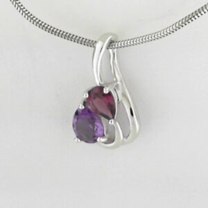 Sterling Silver Amethyst And Rhodolite Pendant - 001-230-01503