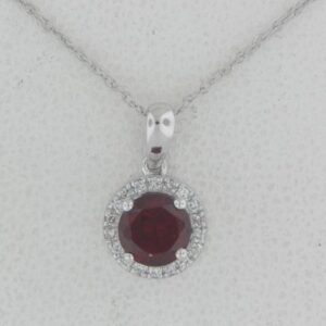 10kw Garnet Pendant With Dia Tw .05 - 001-230-01528