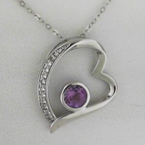 Sterling Silver .79ct Amethyst And White Topaz Pendant - 001-230-01593