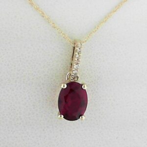 10ky Created Ruby Pendant With Dia Tw .03 - 001-230-01621