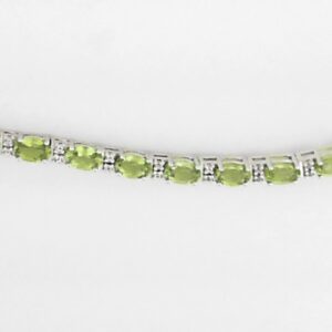 Sterling Silver 9.95ct Peridot Bracelet With White Topaz - 001-240-00039