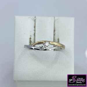 10ktt 2us Two Stone Fashion Ring With Diamond Tw .10 - 001-300-00533