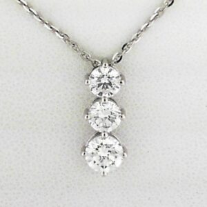 14kw Lab Grown Diamond Three Stone Pendant Tw 1.39ct E/f Vs C.64 - 001-320-01427