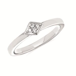 Sterling Silver Ring With Diamond Tw .05 - 001-600-00466