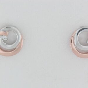 Sterling Silver/rose Bentelli Earrings With Diamond Tw .03 - 001-610-00970