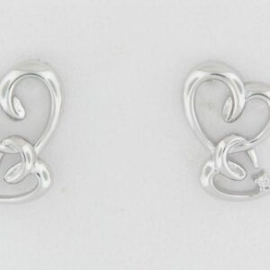 Sterling Silver Earrings With Diamond Tw .02 - 001-610-01042