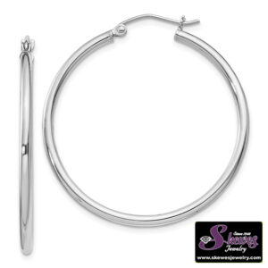Sterling Silver 2mm Round Hoop Earrings - 001-610-01074