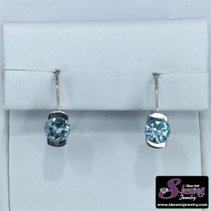 Sterling Silver Blue Topaz Earrings - 001-610-01172