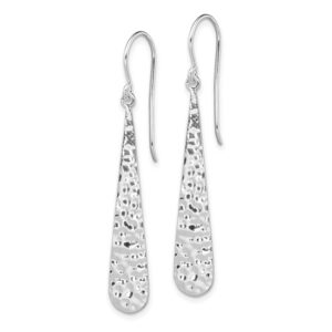 Sterling Silver Hammered Teardrop Earrings - 001-610-01210