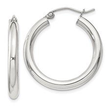 Sterling Silver 3x25mm Polished Hoop - 001-610-01263