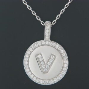 Sterling Silver Micro Pave Cz Circle Pendant- V - 001-630-01714