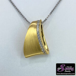 Sterling Silver/gp White Sapphire Pendant - 001-630-02070