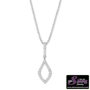 Sterling Silver Open Micro Pave Cz Marquise Pendant - 001-630-02095