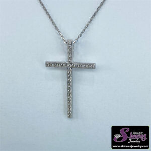 Sterling Silver Micro Pave Cz Cross Pendant - 001-630-02216