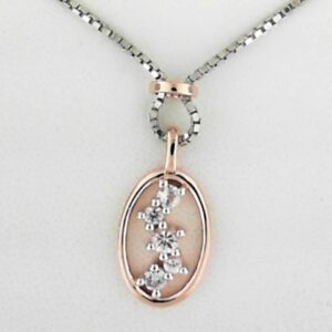 Sterling Silver/rose Gp White Sapphire Pendant - 001-630-02239