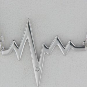 Diva Diamonds Sterling Silver Heartbeat Pendant With Diamond Tw .01 - 001-630-02462